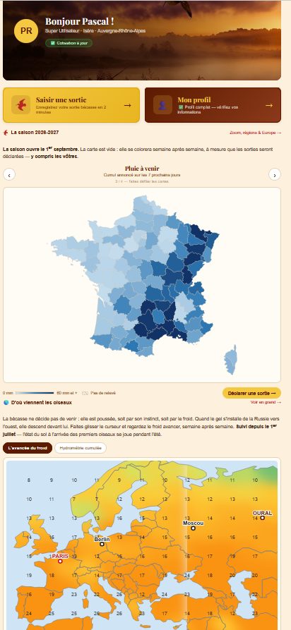 Aperçu du tableau de bord adhérent BDF